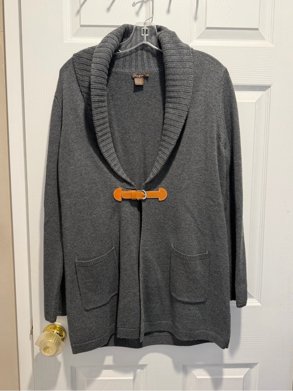 J. McLaughlin Grey Wool Open Cardigan